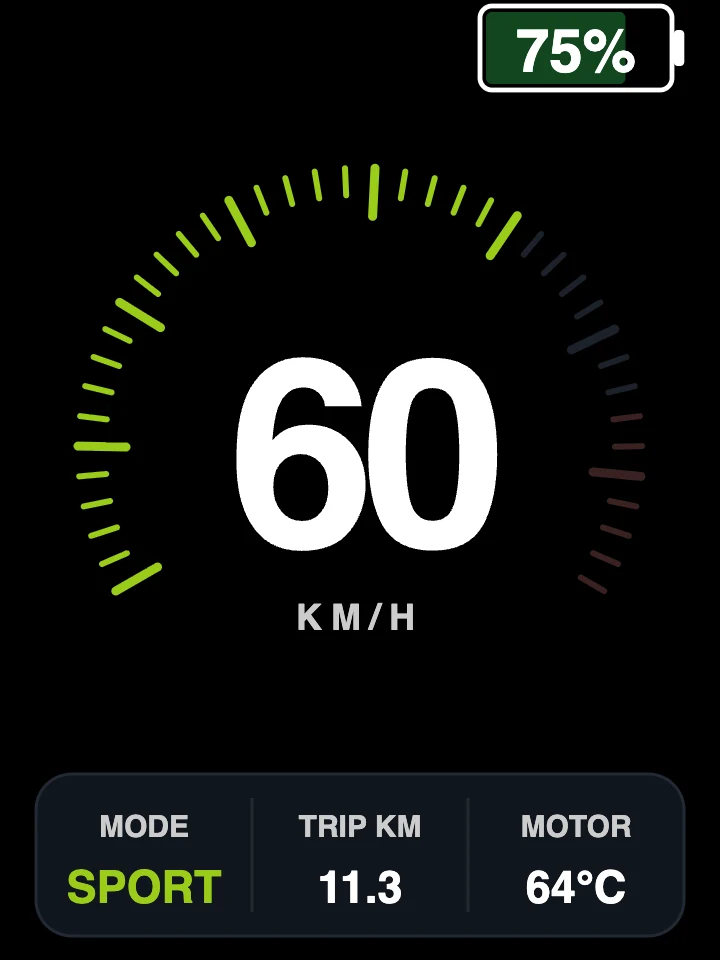 FabiRide Tacho dashboard